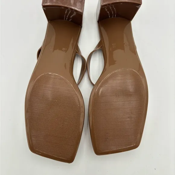 New Women’s Jeffrey Campbell slip on brown patent sandals Size 10