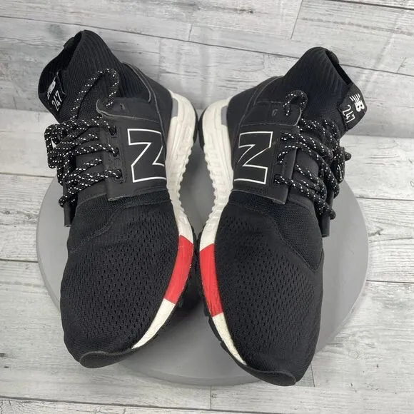 New Balance Mid 247 Black/White Mesh Knit Shoes Sneakers Mens Lifestyle Size 12