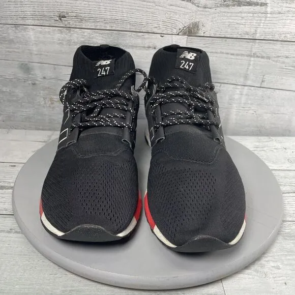 New Balance Mid 247 Black/White Mesh Knit Shoes Sneakers Mens Lifestyle Size 12