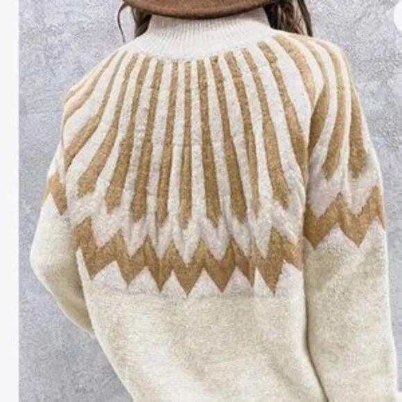 NEW Patterned Black Warm Pullover Sweater