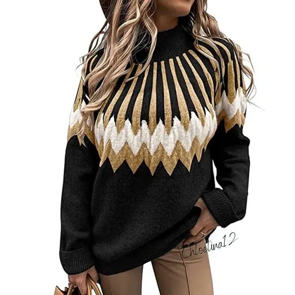 NEW Patterned Warm Pullover Sweater
