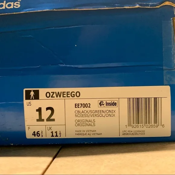 NIB Adidas Ozweego Core Black Solar Green shoes 12