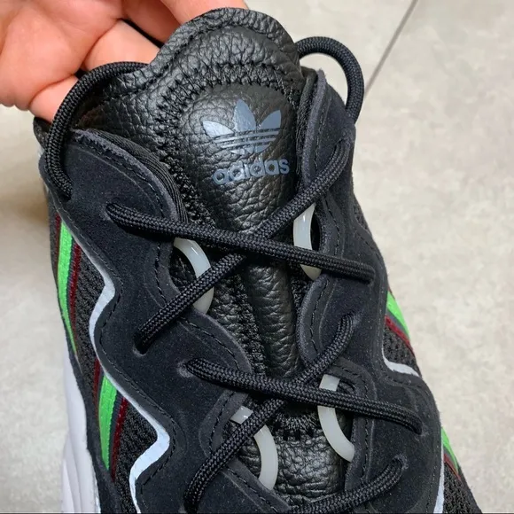 NIB Adidas Ozweego Core Black Solar Green shoes 12