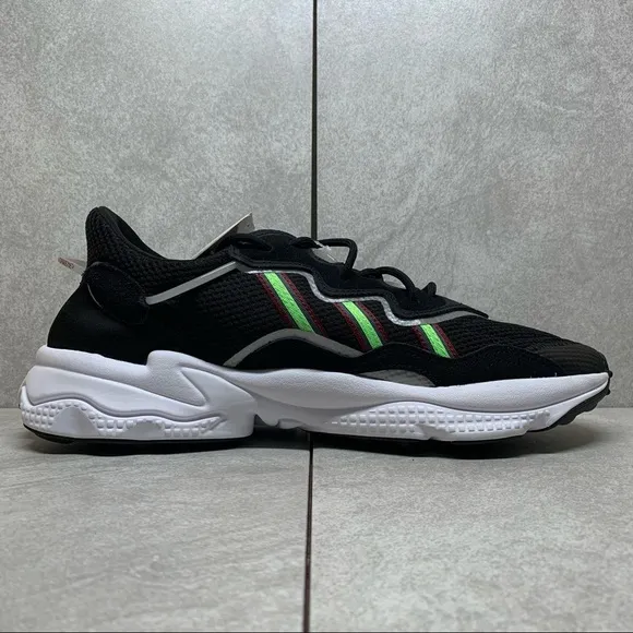 NIB Adidas Ozweego Core Black Solar Green shoes 12