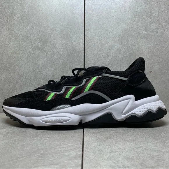 NIB Adidas Ozweego Core Black Solar Green shoes 12