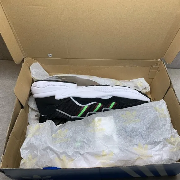 NIB Adidas Ozweego Core Black Solar Green shoes 12