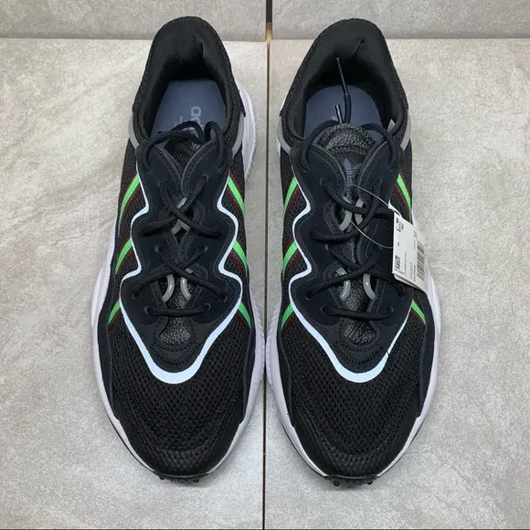 NIB Adidas Ozweego Core Black Solar Green shoes 12