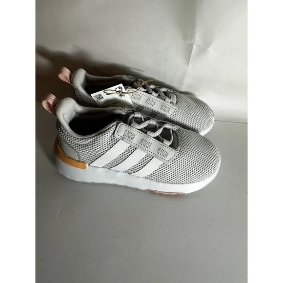 NIB Adidas Racer TR21 Kids Size 10K Sneaker Grey White Running Walking