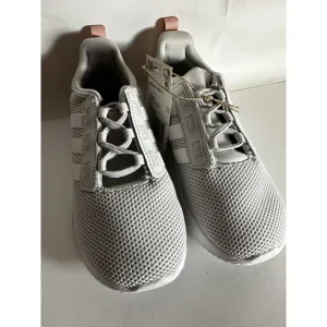 NIB Adidas Racer TR21 Kids Size 10K Sneaker Grey White Running Walking