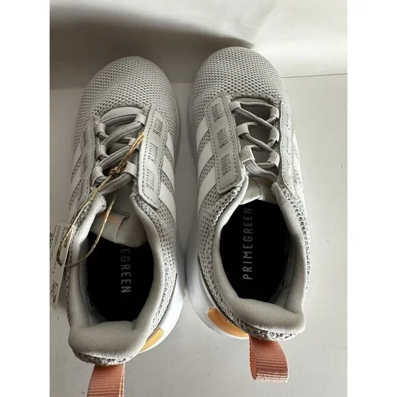 NIB Adidas Racer TR21 Kids Size 10K Sneaker Grey White Running Walking