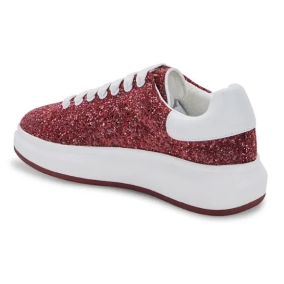 NIB Blondo Burgundy Sequin Diva Platform Sneakers Women’s Size 7