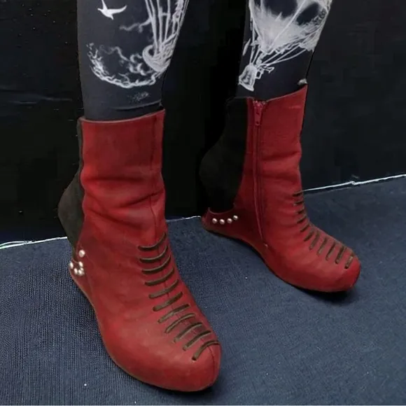 NIB John Fluevog Red Maleika Boots Size 9