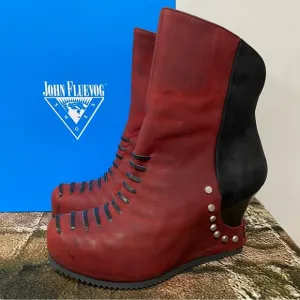 NIB John Fluevog Red Maleika Boots Size 9