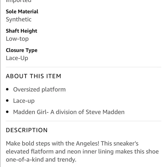 NIB Madden girl Angeles white Paris platform lace up sneakers 8.5 white &amp; orange