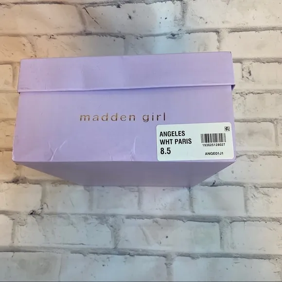 NIB Madden girl Angeles white Paris platform lace up sneakers 8.5 white &amp; orange