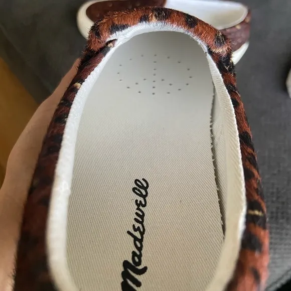 NIB Madewell Slip-on Sneaker in Rich Brown Leopard Print Calf Hair size 6