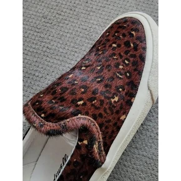 NIB Madewell Slip-on Sneaker in Rich Brown Leopard Print Calf Hair size 6