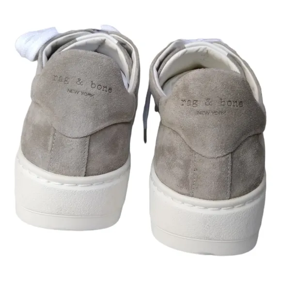 NIB Rag &amp; Bone Linden Cemento Perforated Sued Platform Sneakers in Gray Size 9.5