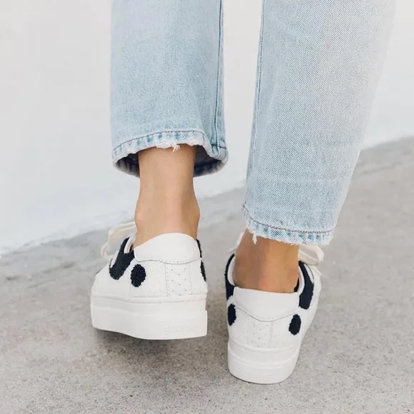 NIB Soludos Yin Yang Platform Sneaker White/Black size 5.5