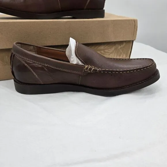 NIB Tommy Bahama Rocker Canyon Venetian Brown Leather Slip-On Shoes 9 Loafer Men