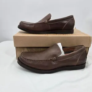 NIB Tommy Bahama Rocker Canyon Venetian Brown Leather Slip-On Shoes 9 Loafer Men