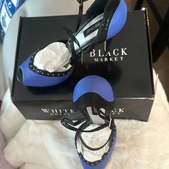 NIB WHBM ADRI Majorelle Peep-Toe Sandals