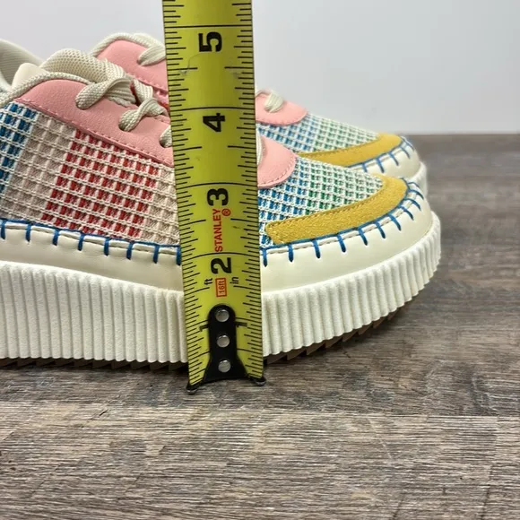 Nicole Miller BRITA Mixed Woven Platform Sneakers Size 7.5