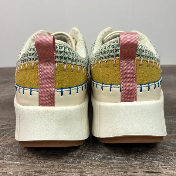 Nicole Miller BRITA Mixed Woven Platform Sneakers Size 7.5