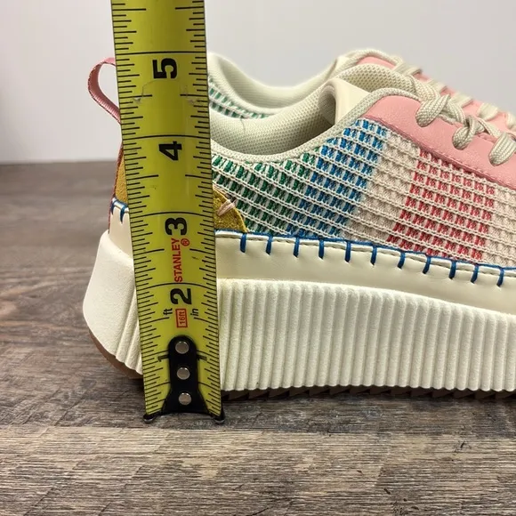 Nicole Miller BRITA Mixed Woven Platform Sneakers Size 7.5