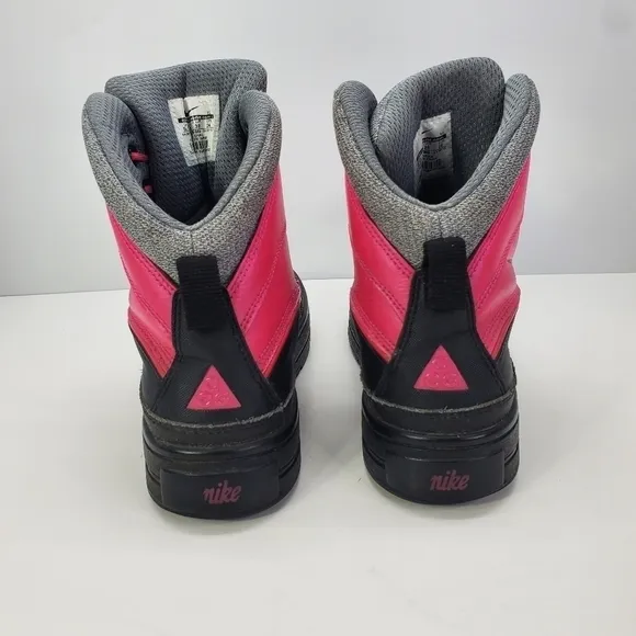 Nike ACG Boots Size 5 Youth Shoes 524876-600 Pink Black Gray Leather