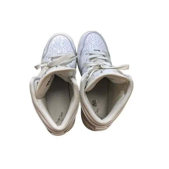 Nike Air boys 1 mid schematic shoe/high top white sneakers DQ1864100US AUTHENTIC