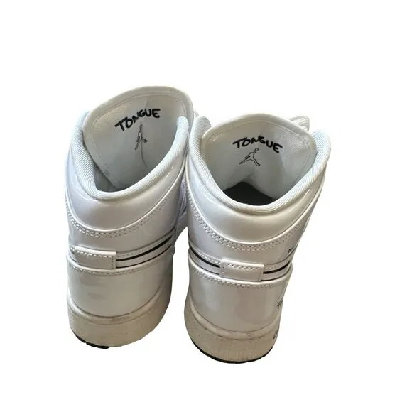 Nike Air boys 1 mid schematic shoe/high top white sneakers DQ1864100US AUTHENTIC