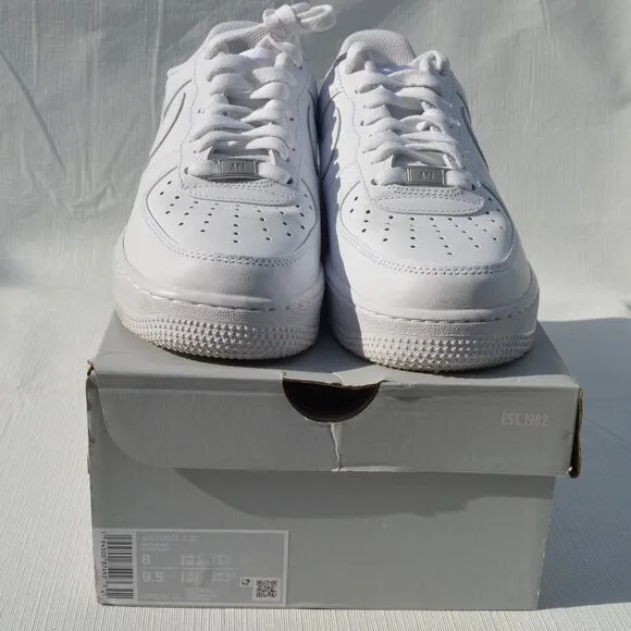 Nike Air Force 1 '07 Unisex Shoes White Size Men's 8 Women's 9.5
