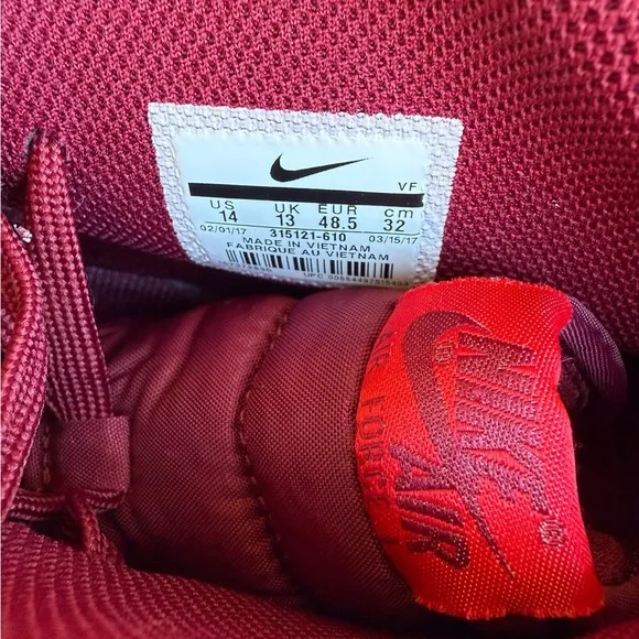 Nike Air Force 1 High ‘07 University Red Men’s Size 14