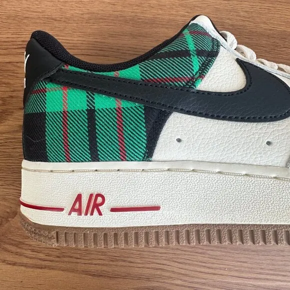 ⭐Nike  Air Force 1 Low '07 LX Plaid Sz 8 Women Shoes Ivory Green DV0791-100 New⭐