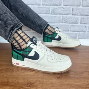 ⭐Nike  Air Force 1 Low '07 LX Plaid Sz 8 Women Shoes Ivory Green DV0791-100 New⭐