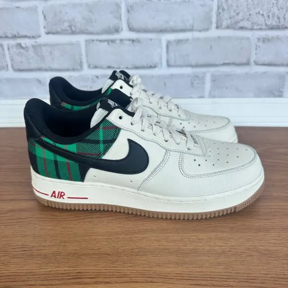 ⭐Nike  Air Force 1 Low '07 LX Plaid Sz 8 Women Shoes Ivory Green DV0791-100 New⭐