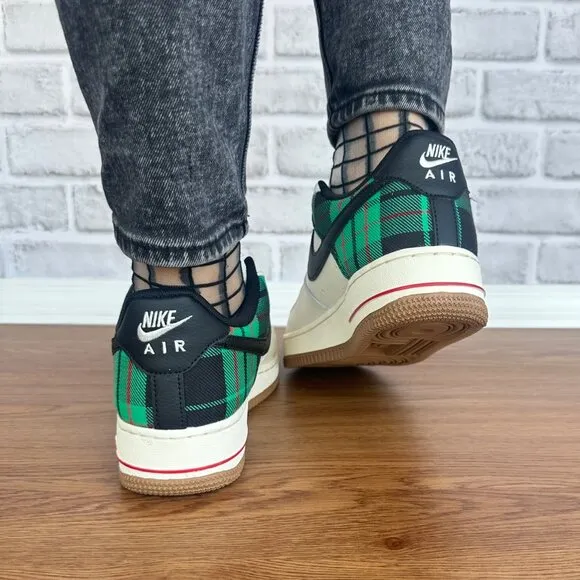 ⭐Nike  Air Force 1 Low '07 LX Plaid Sz 8 Women Shoes Ivory Green DV0791-100 New⭐
