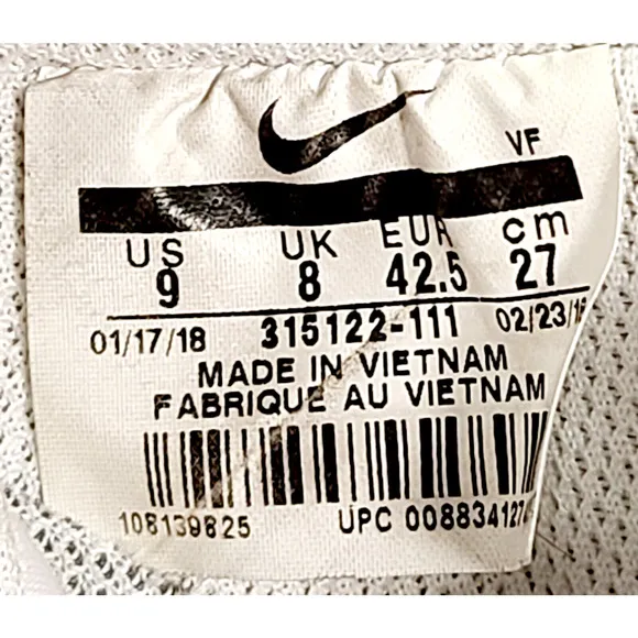 Nike Air Force 1 Low AF1 '07 Triple White - Mens Size 9 Shoes Sneakers 315122111