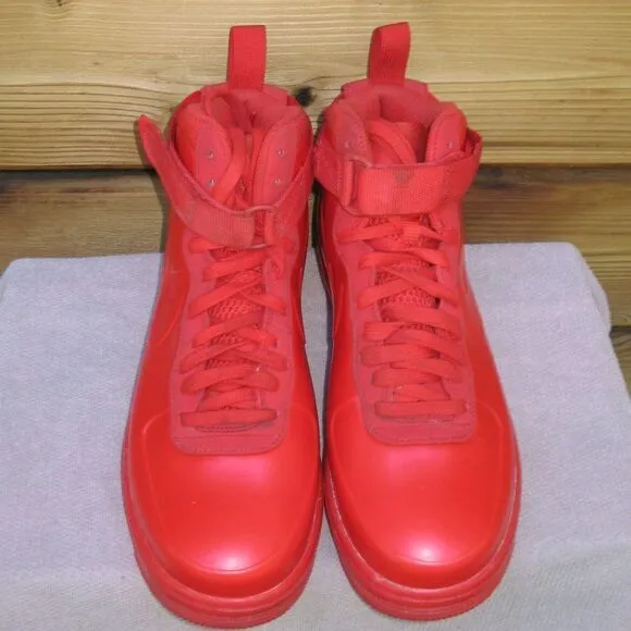 Nike Air Force 1 Men’s Foamposite Triple Red High Top Sneakers Mens 10