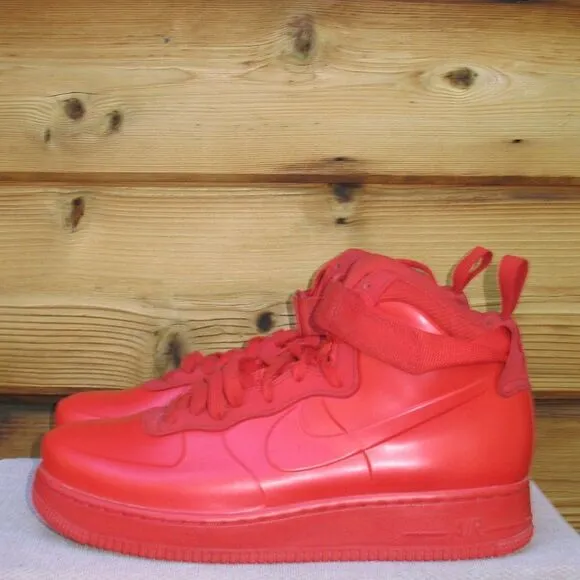 Nike Air Force 1 Men’s Foamposite Triple Red High Top Sneakers Mens 10