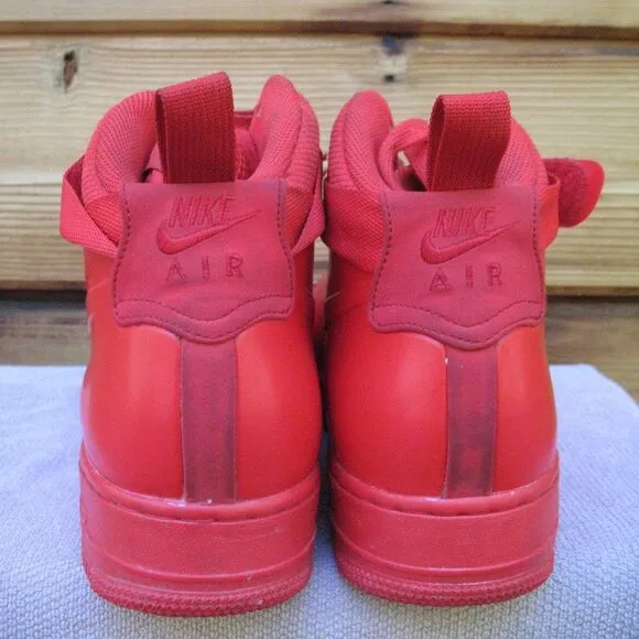 Nike Air Force 1 Men’s Foamposite Triple Red High Top Sneakers Mens 10