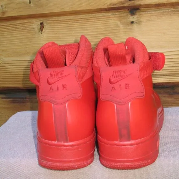 Nike Air Force 1 Men’s Foamposite Triple Red High Top Sneakers Mens 10