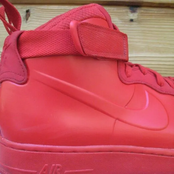 Nike Air Force 1 Men’s Foamposite Triple Red High Top Sneakers Mens 10
