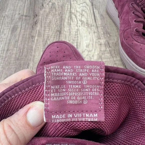 Nike Air Force 1 SF AF1 The Force Is Female Burgundy‎ Suede High Top Sneakers 7