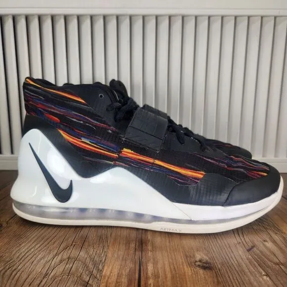 Nike Air Force Max AR0974-100 Mens 11.5 Black White Multi Mesh Basketball Shoes
