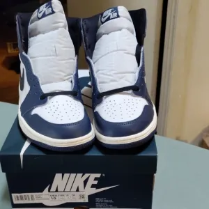 Nike Air High-Top Sneakers in Navy and White