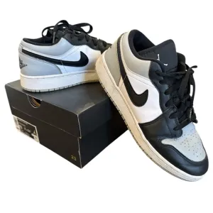 Nike Air Jordan 1 Low LT Smoke Grey Black White Shoes 553560-052 Youth Size 6.5Y