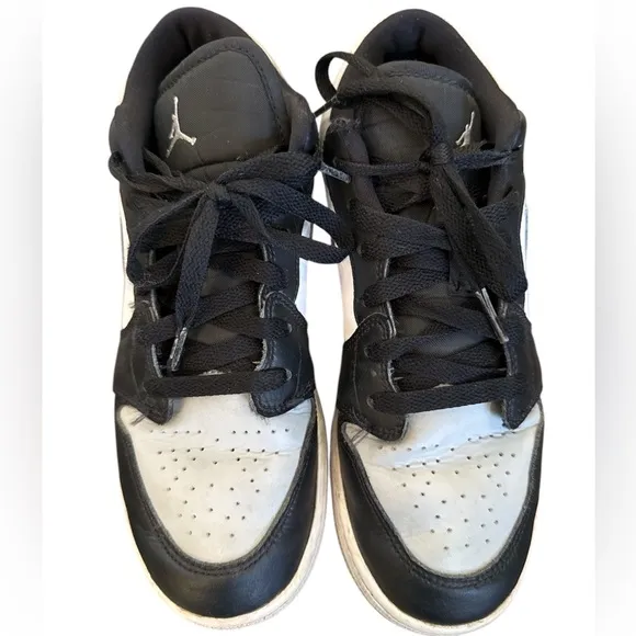 Nike Air Jordan 1 Low LT Smoke Grey Black White Shoes 553560-052 Youth Size 6.5Y