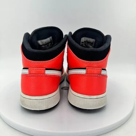 Nike Air Jordan 1 Mid Youth Size 4.5Y 554725-061 Infrared Black White Shoes